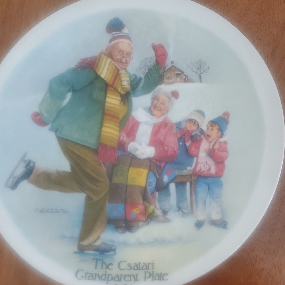 Grandparent Plate with Winter Scene